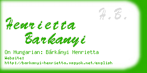 henrietta barkanyi business card