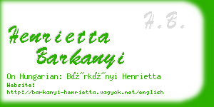 henrietta barkanyi business card